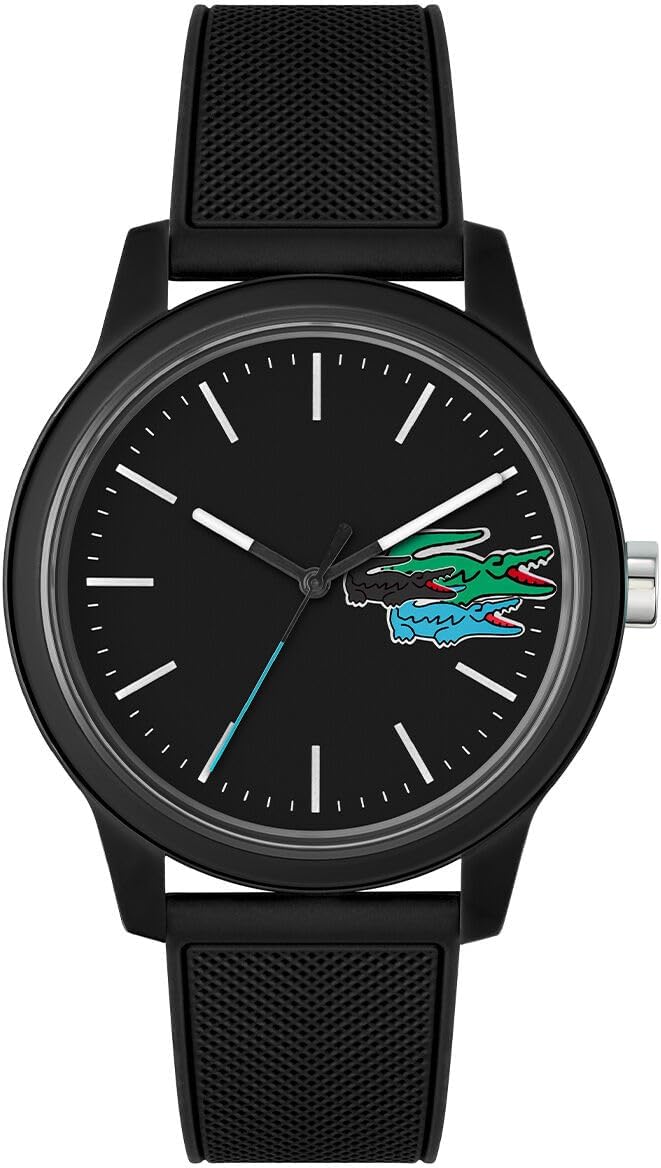 Lacoste 2011134 black watch with crocodile logo and minimalist dial