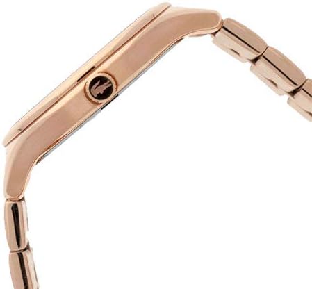 Lacoste Constance rose gold watch side profile showing case thickness and Lacoste logo
