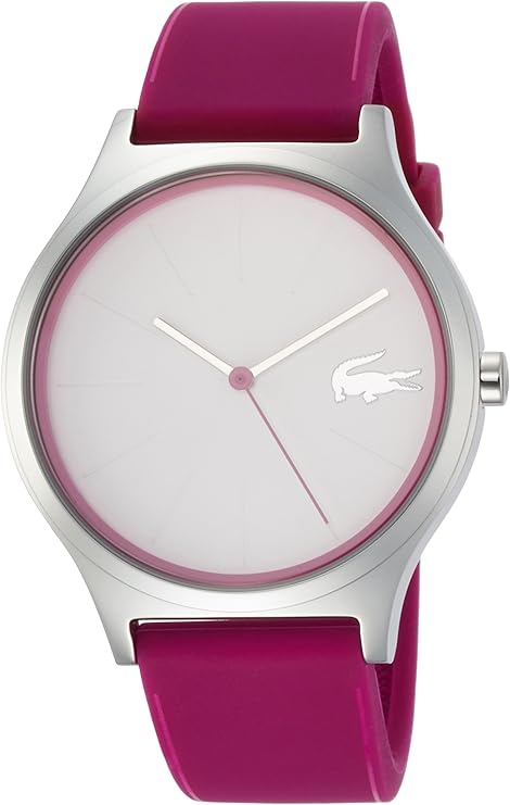Lacoste NIKITA women's watch with silver dial and magenta silicone strap
