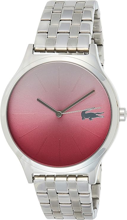 Lacoste Nikita women's quartz watch with pink gradient dial and stainless steel bracelet