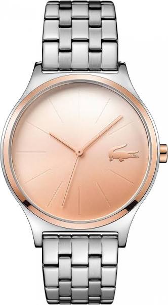 Lacoste NIKITA women's watch with rose gold dial and silver stainless steel bracelet