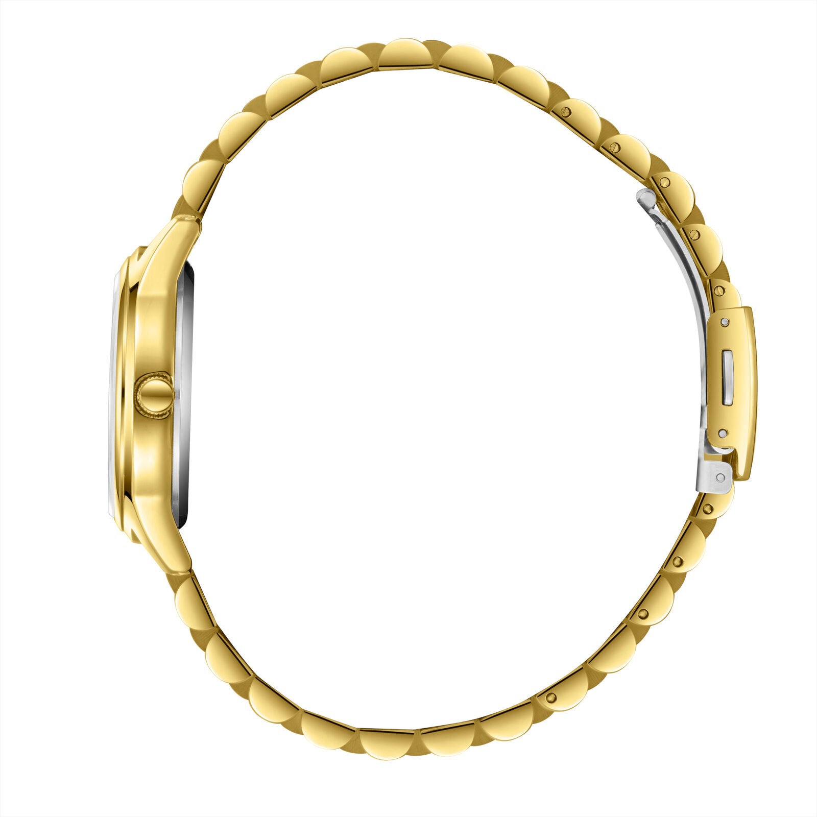 Side view of Lee Cooper watch showing gold-tone case profile and clasp details