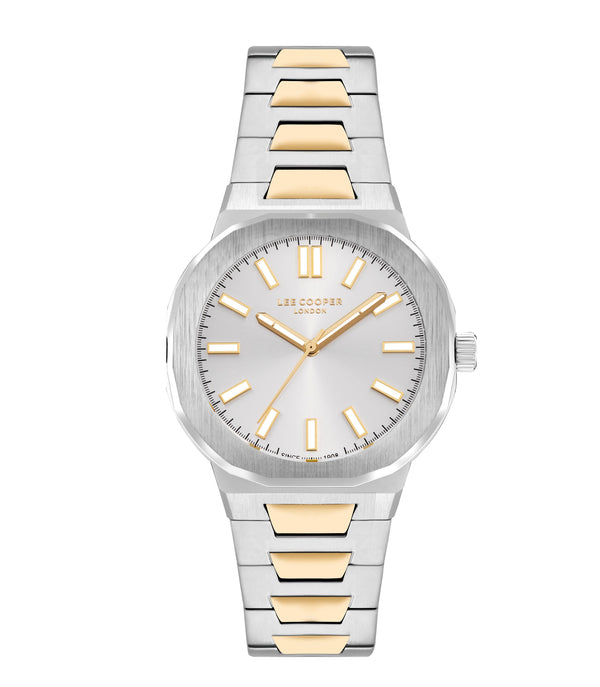 Lee Cooper Men’s 43 MM Silver & Gold Analog Stainless Steel Watch – LC07952.230 - Watch