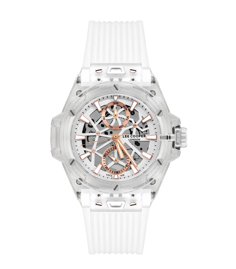 Lee Cooper Men’s 44 MM White Analog Silicone Watch – LC07975.333 - Watch