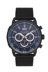 Lee Cooper Men’s Black Analog Silicone Blue Dial Watch – LC06506.692-NL - Watch