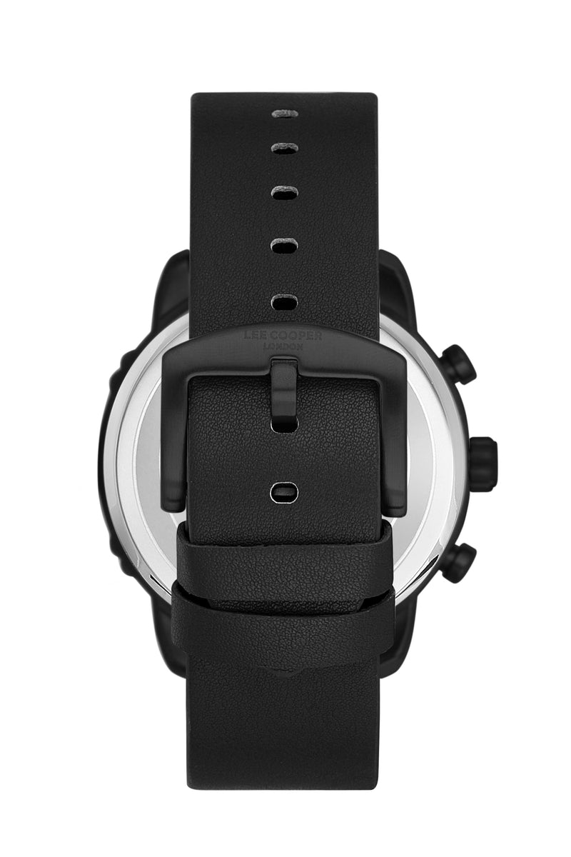 Lee Cooper Men’s Black Analog Silicone Blue Dial Watch – LC06506.692-NL - Watch