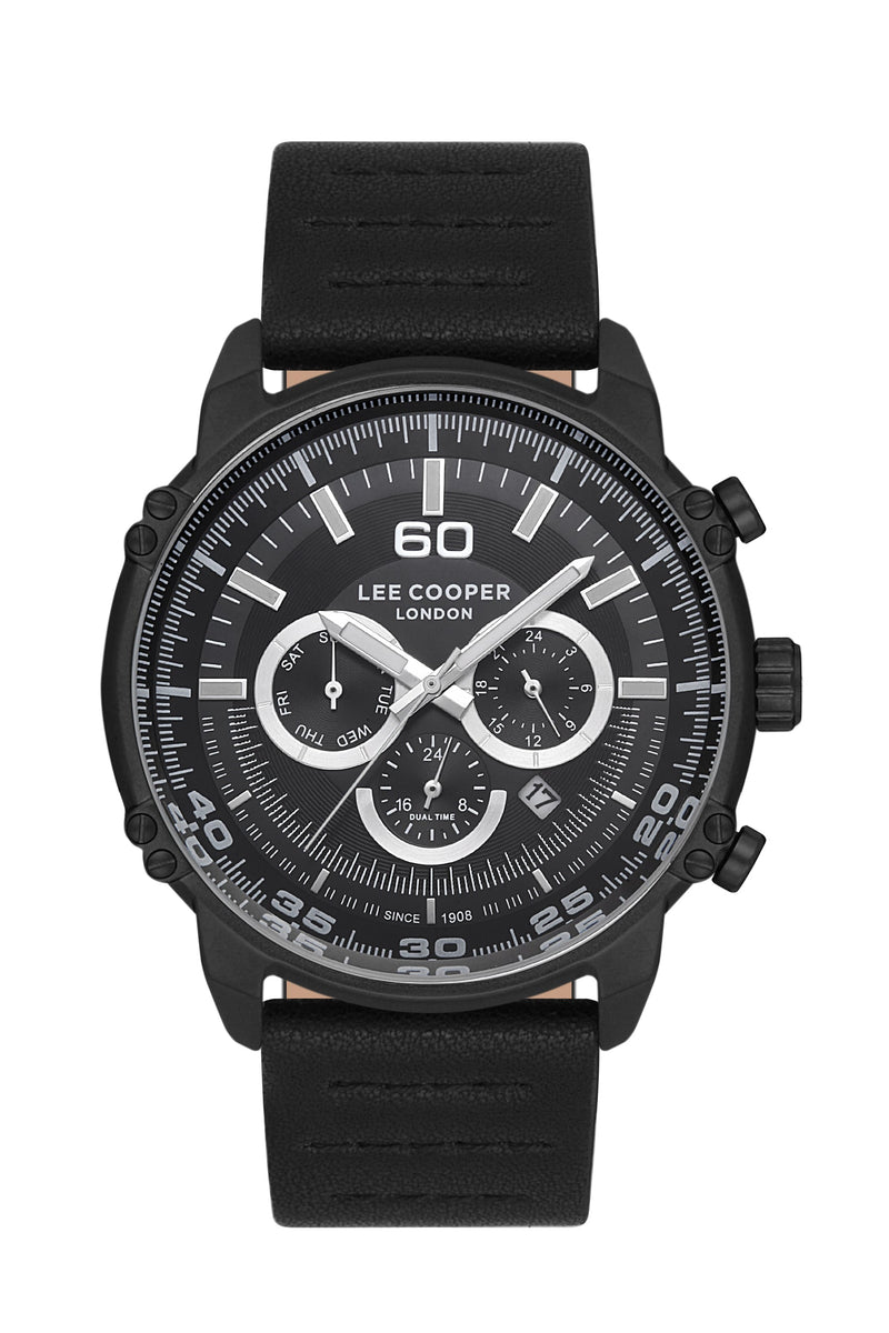 Lee Cooper Men’s Black Analog Silicone Strap Watch – LC06506.661-NL - Watch
