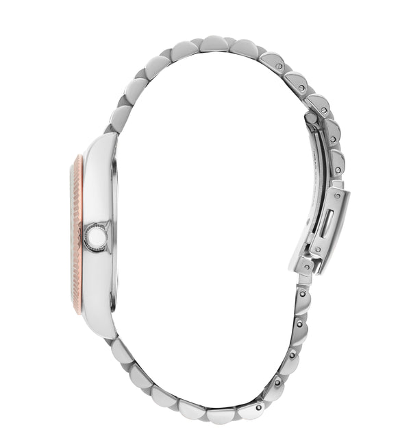 Lee Cooper Women Metal Silver & Rose Gold Strap Analog Watch – LC07310.550 - Watch