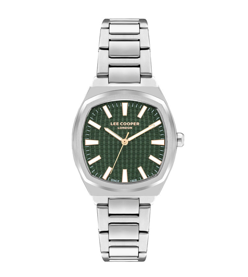 Lee Cooper Women’s 33MM Silver Analog Green Dial Watch – LC07985.370 - Watch