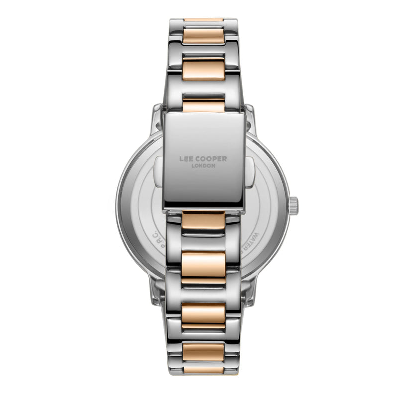 Lee Cooper Women’s 35 MM Silver & Rose Gold Analog Stainless Steel Watch - Watch