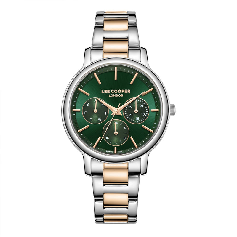 Lee Cooper Women’s 35 MM Silver & Rose Gold Analog Stainless Steel Watch - Watch