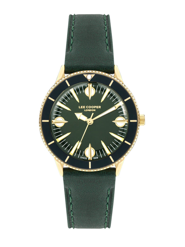 Lee Cooper Women’s 36 MM Green Analog Leather Strap Watch – LC07932.177 - Watch