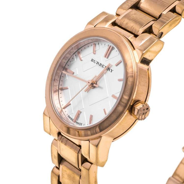Burberry Women’s Swiss Made Quartz Rose Gold Stainless Steel White Dial Women's Watch BU9204 - The Watches Men & CO #2