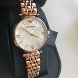 Emporio Armani Mother of Pearl Dial Rose Gold Ladies Watch AR11110