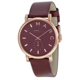 Marc by Marc Jacobs Baker Maroon Dial Moroon Leather Ladies Watch MBM1267 - The Watches Men & CO