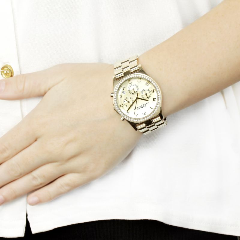 Marc by Marc Jacobs Henry Chronograph Champagne Dial Gold-plated Ladies Watch MBM3105 - Watch