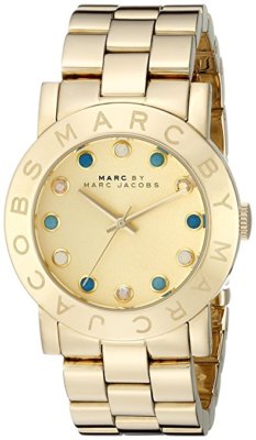 Marc by Marc Jacobs Amy Dexter gold-tone ladies watch with champagne dial and blue crystal indices
