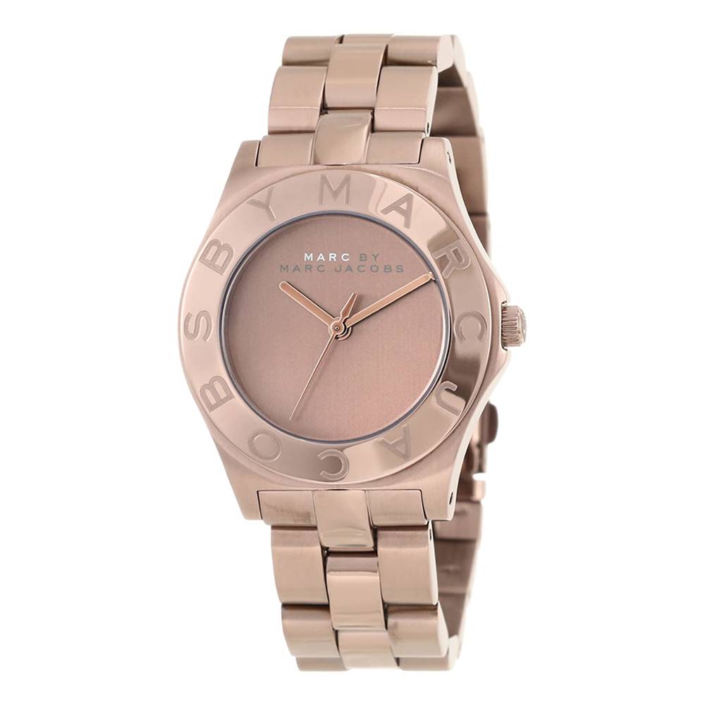 Marc by Marc Jacobs Amy rose gold women's watch MBM3128 with rotating bezel and link bracelet