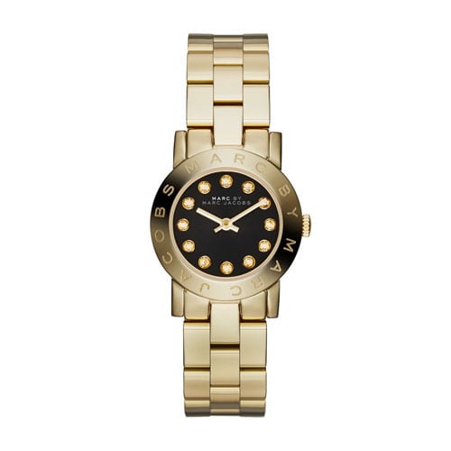 Marc by Marc Jacobs Amy women's watch with black dial and gold-tone bracelet