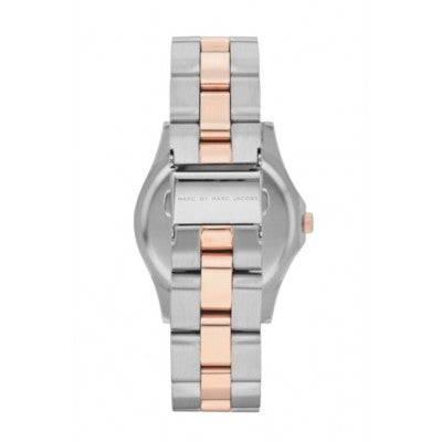 Marc by Marc Jacobs Blade MBM3129 watch caseback showing two-tone bracelet design