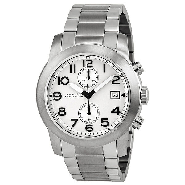 Marc by Marc Jacobs Larry Chronograph White Dial Stainless Steel Men's Watch MBM5030 - BigDaddy Watches