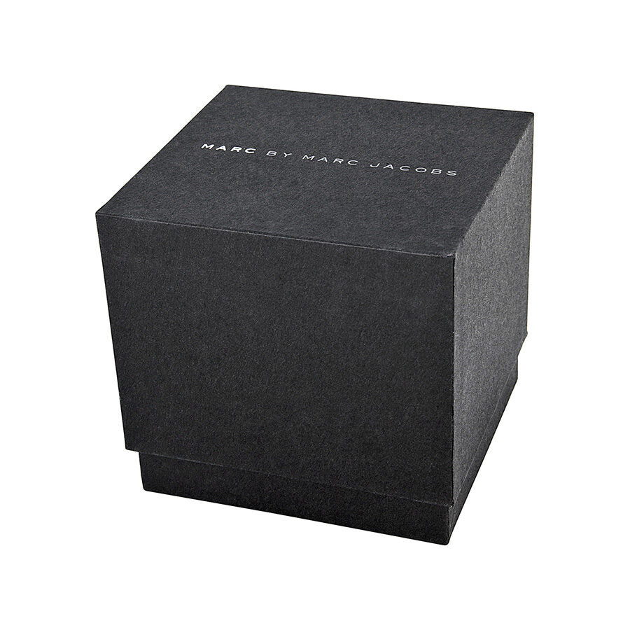 Marc by Marc Jacobs black branded watch box with white text logo