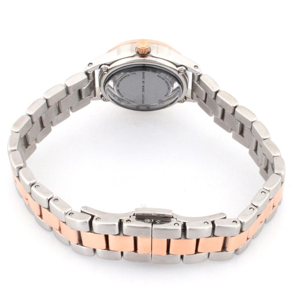 Marc by Marc Jacobs MBM3418 watch caseback view with two-tone bracelet