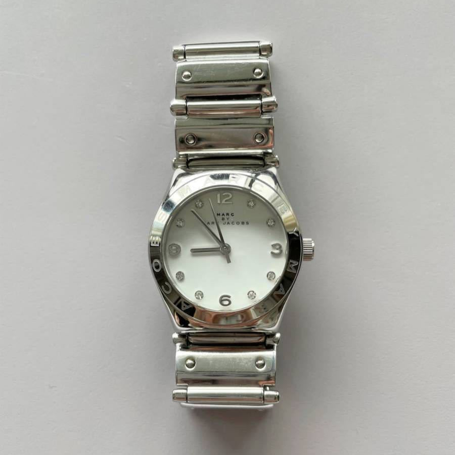 Marc by Marc Jacobs MBM8518 stainless steel women's watch with white face and link strap