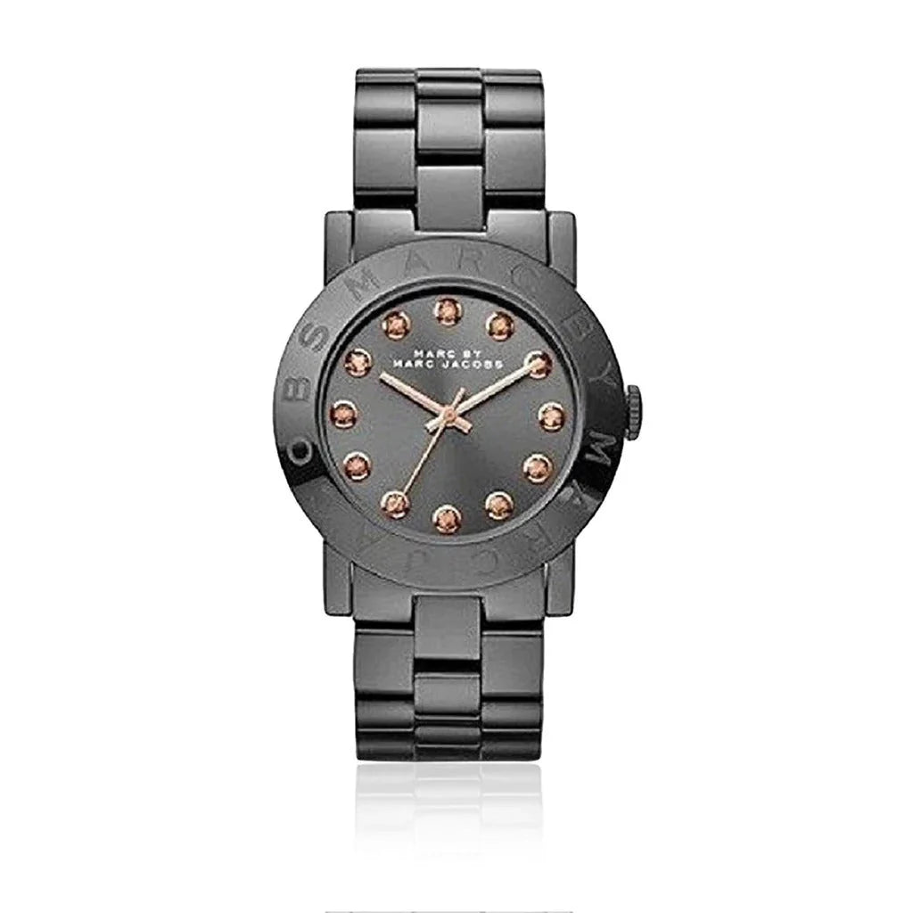 Marc By Marc Jacobs MBM8596 Rock Crystal black dial women's watch with rose gold markers and stainless steel bracelet