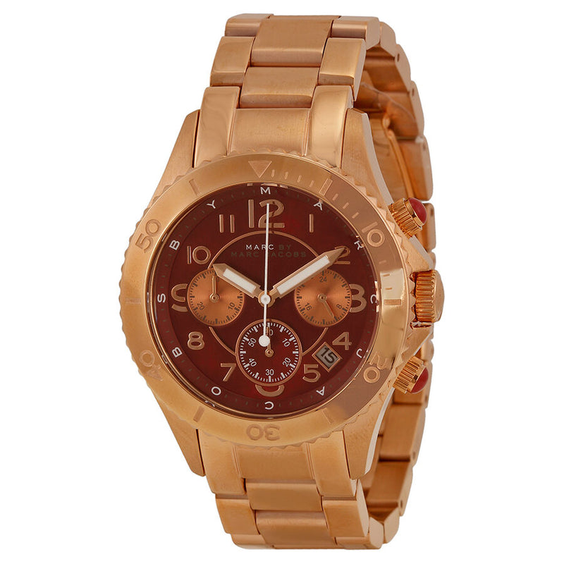 Marc by Marc Jacobs Rock Chronograph Mother of Pearl Dial Rose Gold-tone Unisex Watch MBM3251 - BigDaddy Watches