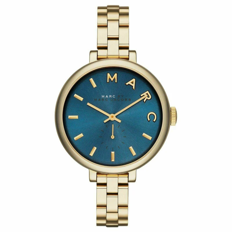 Marc by Marc Jacobs Sally MBM3366 ladies watch with blue dial and gold-tone case and bracelet