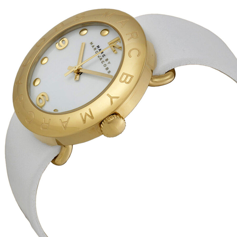 Marc by Marc Jacobs Amy White Dial Gold-tone White Leather Ladies Watch MBM1150 - BigDaddy Watches #2