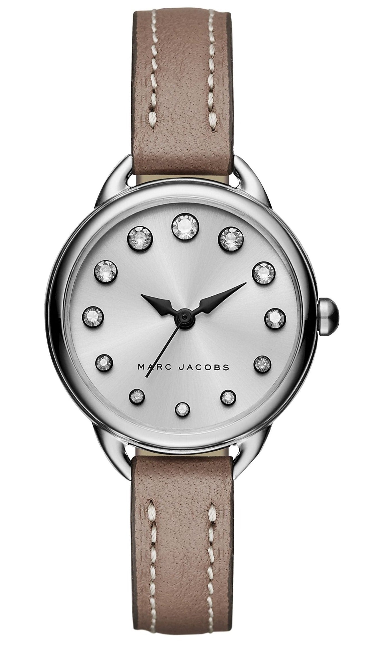 Marc Jacobs Betty MJ1480 white dial women's watch with brown leather strap