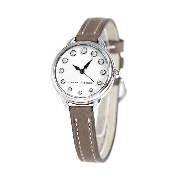 Marc Jacobs Betty MJ1480 watch on wrist with brown leather strap