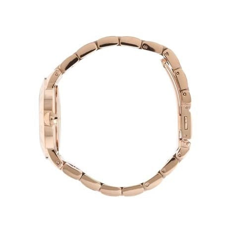 Rose gold stainless steel link bracelet detail of Marc by Marc Jacobs Blade watch