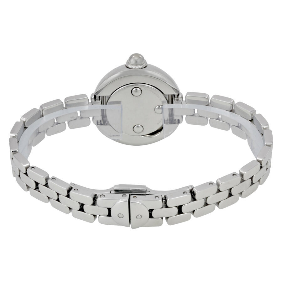 Marc Jacobs Courtney MJ3459 watch caseback showing crown and bracelet closure