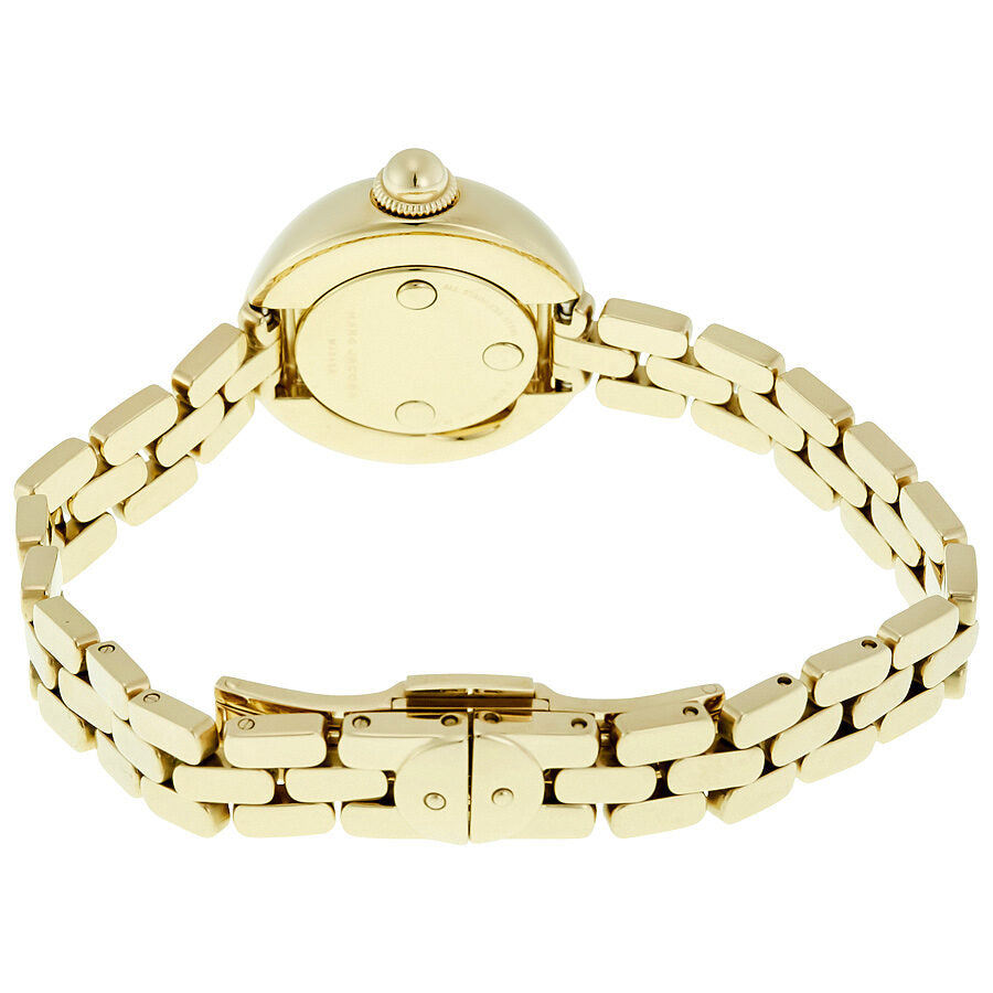 Marc Jacobs Courtney watch caseback view showing gold-tone bracelet strap