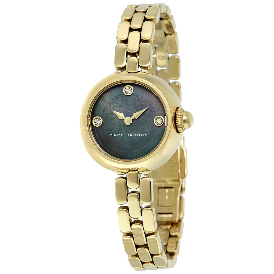 Marc Jacobs Courtney women's watch with black dial, gold-tone case and bracelet