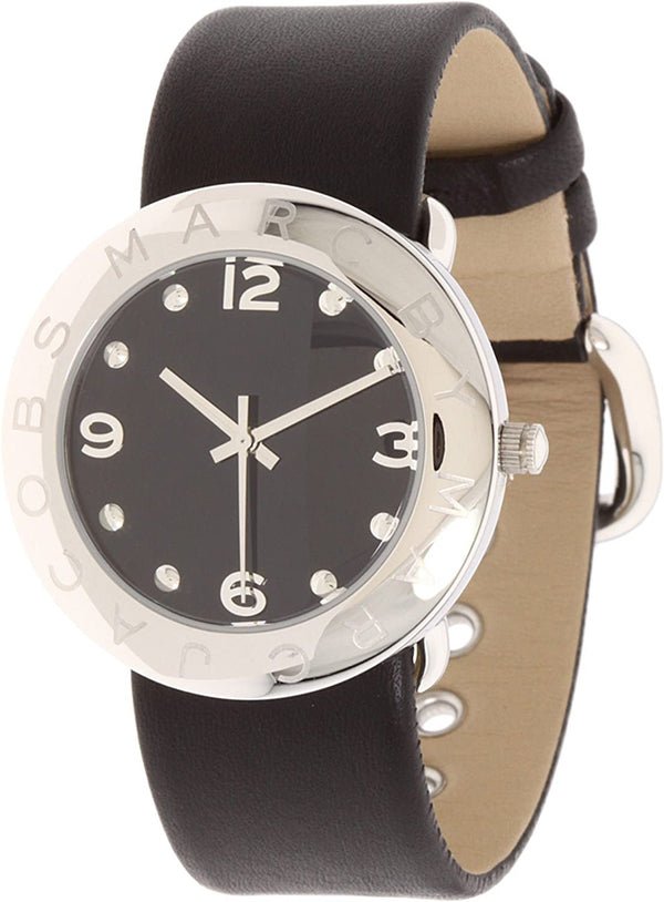 Marc By Marc Jacobs Amy Black Women's Leather Watch  MBM1140 - Big Daddy Watches