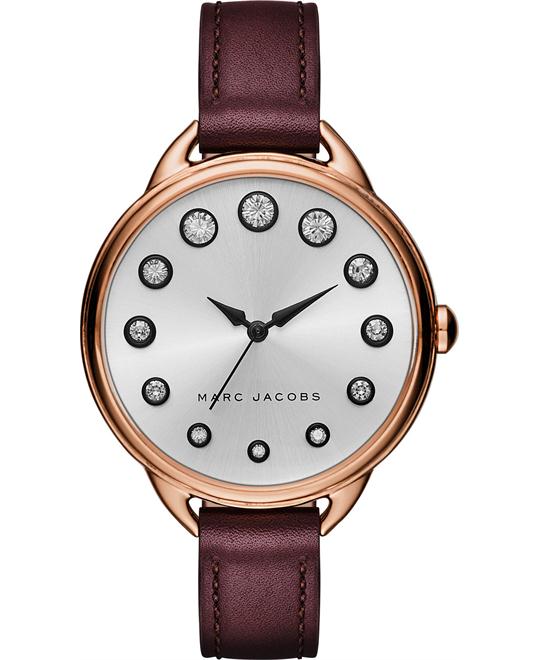 Marc Jacobs Slim Lug Watch MJ1481 with rose gold case and burgundy leather strap