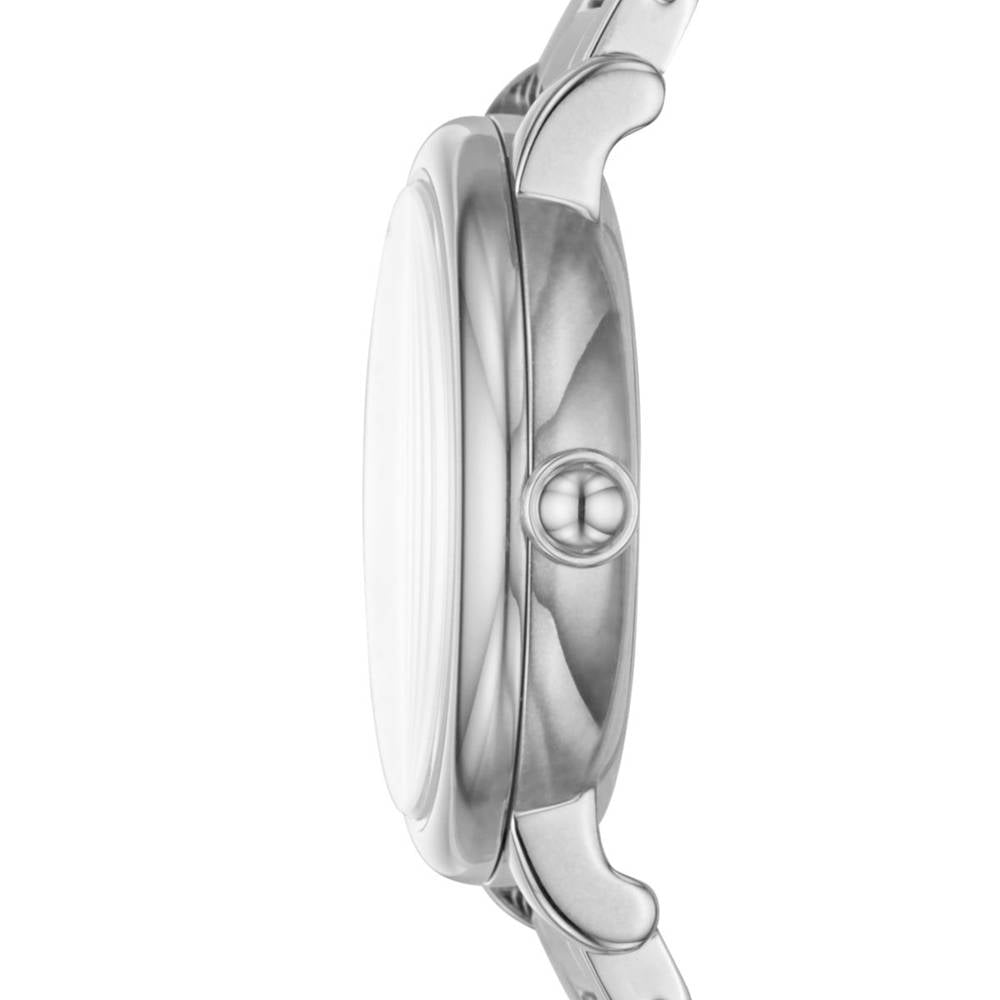 Side profile of Marc Jacobs MJ3568 watch showing case thickness and crown