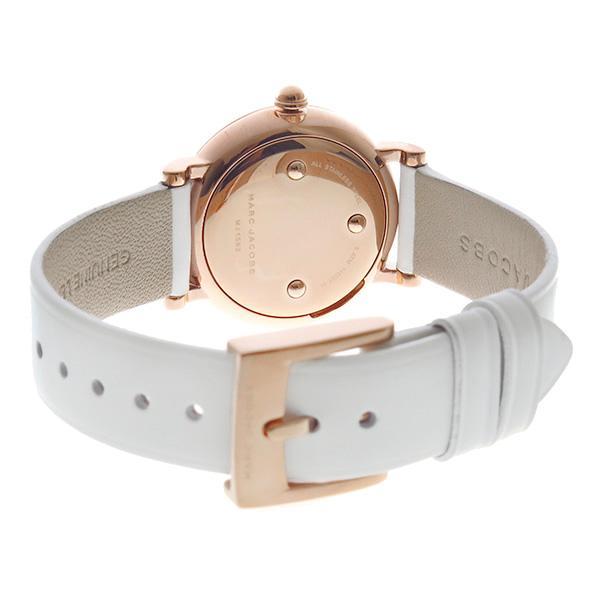 Caseback view of Marc Jacobs Roxy watch showing rose gold case and metal details