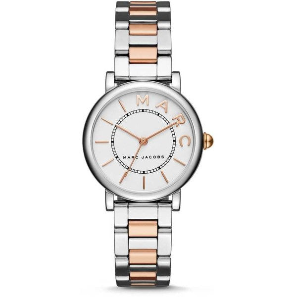 Full view of Marc Jacobs Roxy women's watch with two-tone bracelet strap