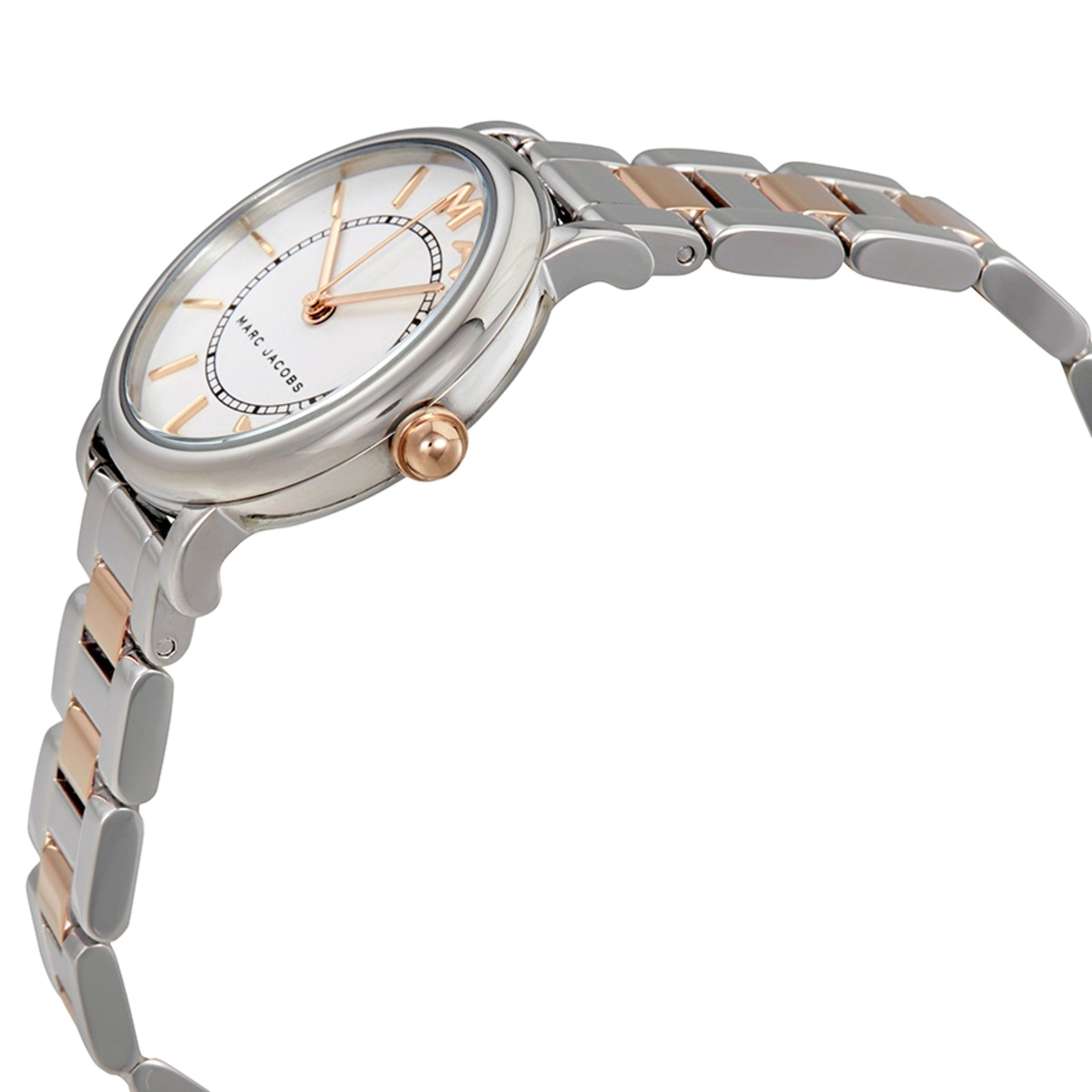 Two-tone steel and rose gold bracelet strap of Marc Jacobs Roxy watch