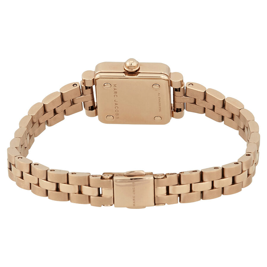 Back view of Marc Jacobs Vic MJ3530 rose gold-tone bracelet and caseback