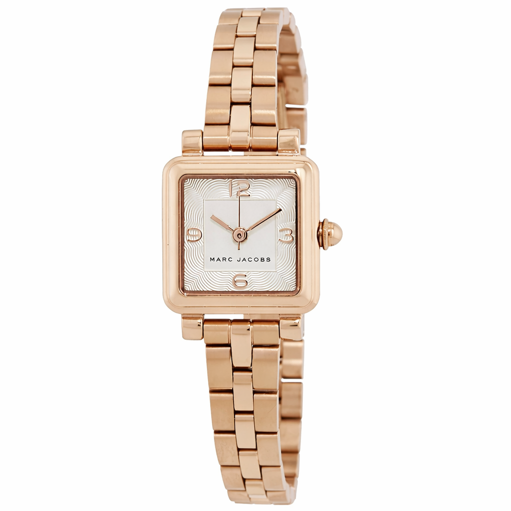 Marc Jacobs Vic MJ3530 rose gold-tone watch with silver dial and square case