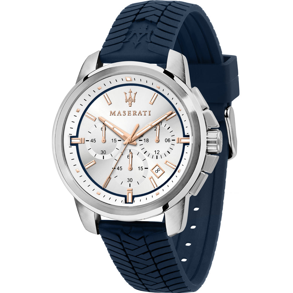 Maserati 44mm CHR W/Silver Dial Blue Strap Men’s Watch R8871621013 - Watch