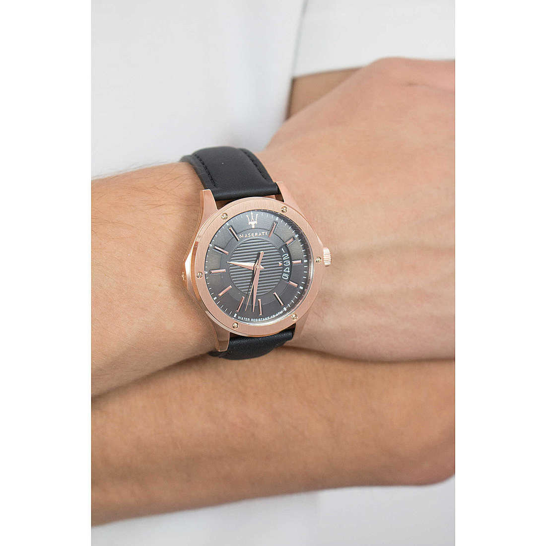 Maserati Circuito Black Dial Black Leather Men’s Watch R8851127001 - Watch