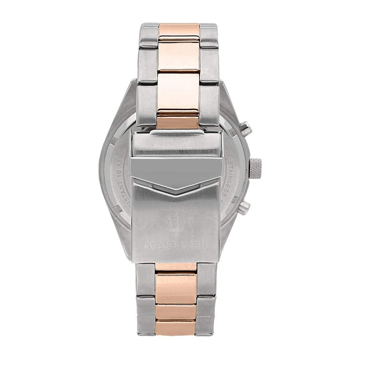 Caseback view of Maserati Competizione showing stainless steel case design
