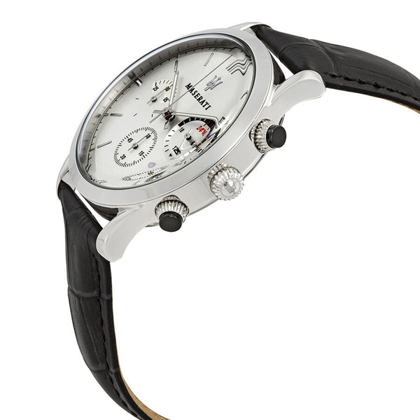 Maserati Ricordo Silver Dial Black Leather Men's Watch R8871633001 - The Watches Men & CO #2